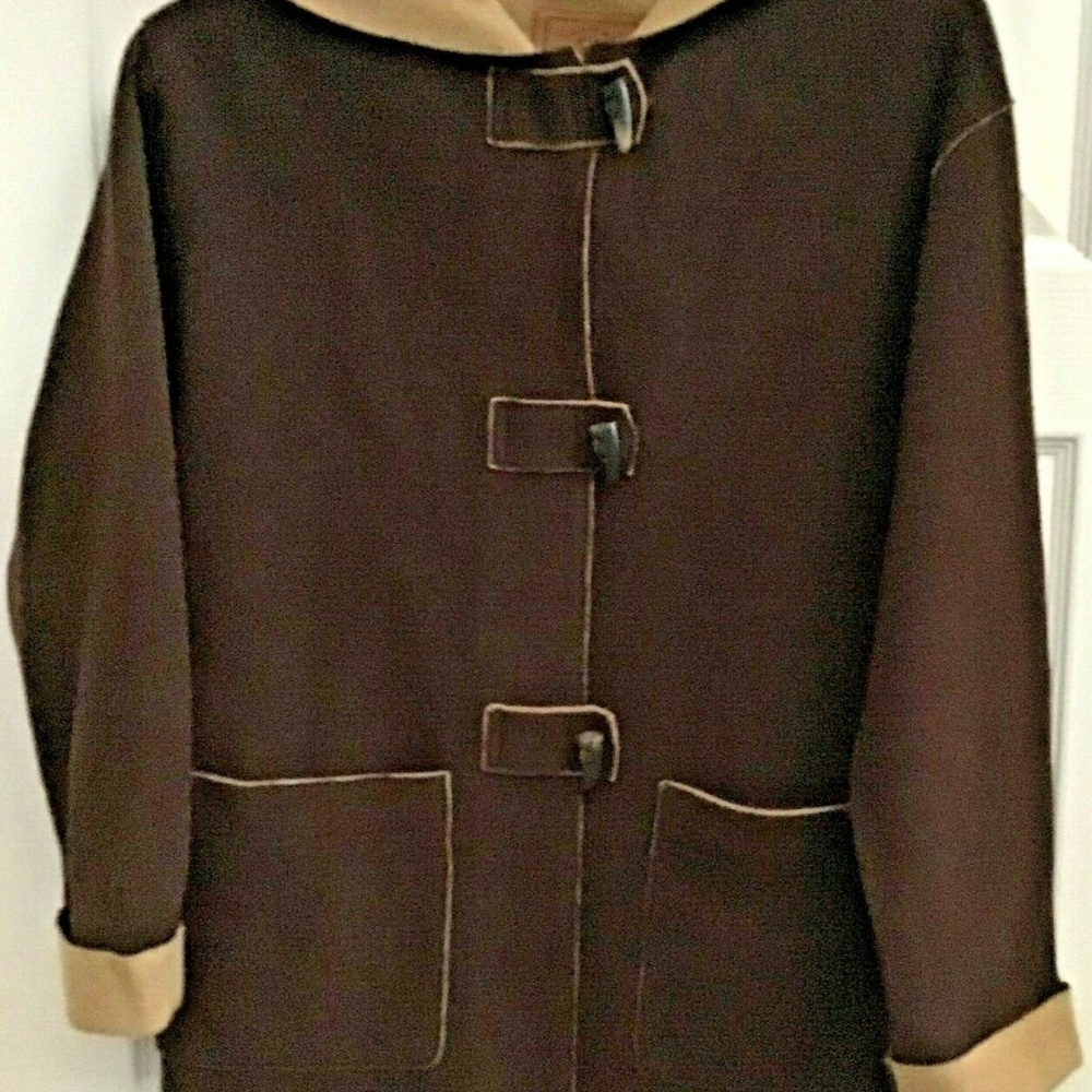 Ralph Lauren Women  Size M Brown Tan Duffel Hoodie